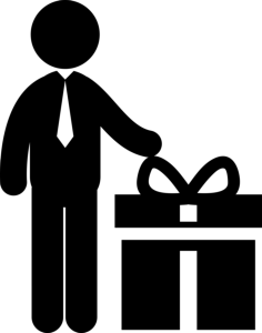Man With Giftbox Outline Svg Vector, Free Vectors File